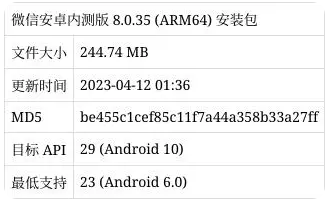 苹果推送测试版:微信推送8.0.35测试版：和Android 5.0说再见